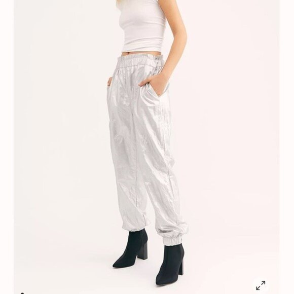 FREE PEOPLE HEAVY METAL SHINE PANT - Picture 1 of 7